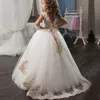 Elegant Girls Party Dress Kids Lace Long Tulle Mermaid Dress Formal Children Clothing Ball Gown