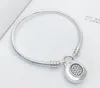 Charm Armband Authentic 925 Sterling Silver Armband Bangle med graverade för europeiska charm och pärla 10st/parti kan du blandat storlek gratis fartyg