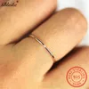 Empilhamento fino fêmea anel com pedra prata esterlina 925 delicados anéis de casamento para as mulheres brancas de cristal Midi Anel Fine Jewelry