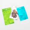 Matte Green + Transparent Zip Lock Zipper Heat Seal Packaging Bags Phone Accessories Recloseable Package Pouch with Hanger Holder Pouches Bag