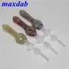 Hookah NC Mini Nectar Pipe Kit met Quartz Nail DAB Rig 10mm Glazen Bongpijpen As Catcher Quartz Banger