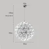 Lampada a sospensione moderna per soggiorno Luci a sfera in acciaio inossidabile Lampadario a led con fuochi d'artificio Ristorante Villa Hotel Project Illuminazione a sospensione