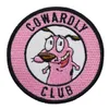 Heet Verkoop Roze COWARDLY CLUB Hond Borduurflarden Front Maat Opstrijkbare Naai Op Applique Decoratie Voor Kleding