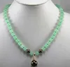 Collier de jades vert clair de 8mm + pendentif en perles de coquille de café de 14mm, vente en gros/au détail, livraison gratuite