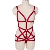 Garters Body Harness Bra para Mulheres Full Bondage Tops Tops Oco Out Sexy Lingerie Set Plus Size Elastic Ajust Goth Club Dance Rave1