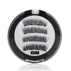 Newest reusable magnetic lashes 4 magnets false eyelashes hand-made natural synethic hair fake lashes DHL Free