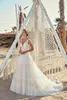 PNINA TORNAI A-lijn Trouwjurken V-hals Backless Boho bruiloft bruidsjurken Sweep Train Plus Size Abiti da SPOSA