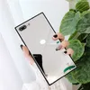 Square Mirror Glass Phone Cases For iPhone 13 12 11 Pro Max XR XS 8 Plus