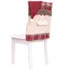 Weihnachtsmütze Stühle Titel Santa Claus Abendtisch Party Roter Hut Stuhl Rückenbezüge Weihnachten Dekorationen Home LXL635