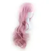 Perruques synthétiques de vague naturelle rose cosplay filles longs cheveux bouclés