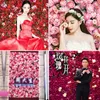 40x60 cm de seda rosa flor champanhe flor artificial para decoração de casamento parede flor romântico casamento xmas backdrop decoração