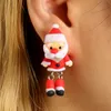 Gros-3D à la main en pâte polymère belle boucle d'oreille de Noël du Père Noël pour les femmes fille boucles d'oreilles bijoux NE847