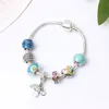 Partihandel-Glas Charm Armband Bead Christmas Rainbow Series CZ Crystal Charms Dangle För Kvinnor Original DIY Smycken Style Passa Pandora