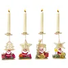 Jul smidesjärn ljusstake prydnad stearinljus skrivbord dekoration ljusstakar lampa retro ornament Santa Claus älg ljus hållare