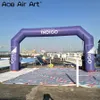 Impresión de transferencia arco de ángulo de carreras línea de inicio inflable arcos globo entrada de evento de color púrpura completo con pancartas adhesivas con descuento