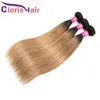 WEFTS Wybrane blond w kolorze malezyjskich dziewiczych ludzkich splot włosów Wetkale mieszane 3pcs ciemne korzenie 1B 27 Jedwabisty prosty miód blondynki Ombre ex