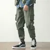 ZK Haruku Men Off Zipper White Cargo 2019 Hip Hop Multi Pockets Worbgy Harem Jogger Pints ​​Męskie spodnie streetwearne spodnie