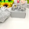 50PCS Crystal Cinderella Pumpkin Carriage in Gift Box Baby Shower Favors Newborn Christening Gift DROP SHPPING