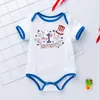 Kids Clothes Baby 4th July Rompers Toddler Stars Stripe Printed Jumpsuits Children Cartoon Short Sleeve Onesies Cotton Bodysuit EZYQ359