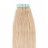 Extensions de cheveux humains certifiés CE, 120g, 60 pièces, 2g, 16, 18, 20, 22 pouces, couleur violet 613 rouge, pour option, ruban adhésif pu péruvien