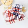 pure cotton terry square scarf doublesided usable soft absorbent plaid small square towel 3434cm wholesale