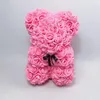 Heiße Valentinstag Geschenk 25cm Red Rose Teddy Bär Rose Blume Künstliche Dekoration Weihnachtsgeschenke Frauen Valentines Geschenk 15 Farben EMS Schiff