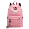 USB Hip Hop Backpack Off Fashion White Women Bags High Quality Large Capacity Student Bag Casual Travel Backpacks