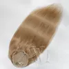 European Brown Horsetail Tight Hole Clip In 120g Natural 613 Straight Double Drawn Drawstring Ponytail Virgin Human Hair Extensions