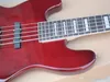 Wino Red 5-String Left Hand Electric Bass Gitara z Resewood Fretboard, Chrome Hardware, można dostosować