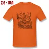 코끼리 티셔츠 인도 신 티셔츠 프린트 남성 티셔츠 블랙 화이트 탑스 코끼리 디자이너 의류 크루 넥 코튼 티셔츠