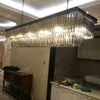 2019 nouveau lustre rectangulaire moderne lustre en cristal lumière semi-encastré lustres en cristal luminaires pour salon