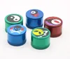 Three-layer circular screen-printed zinc alloy smoke grinder 42mm multi-color sharp teeth metal smoke grinder