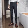 Hurtowo-cotton męski pure bawełniany butikowy butik elastyczny szczupły biznes formalnie garniturowe spodnie/męska suknia ślubna Spodnie spodnie