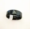 Black Freemason Masonic Past Master Symbol rings High Quality Men's Fraternity Shrine Compass Square Signet Band ring 8MM Stainless steel