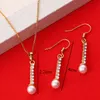 Lovely Long Beaded Chain Pendant Wedding Necklace Accessories Women Office Lady Imitation Pearl Jewelry
