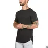 Ny märke bomullsgymnastik Sport T-shirt Män Kortärmad Rashgard Running Tshirt Workout Training Tees Fitness Top T-shirt