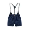 Clothing Sets Baby Boy Clothes Romper Bow Navy Shorts Suspenders Belt Infant Short Outfit12457904