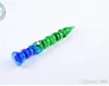 Accessoires de verrerie de stylos en bambou vert bleu Bongs en verre en gros, tuyaux d'eau en verre de brûleur à mazout, narguilés de tuyau de fumée