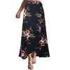 Nuovo arrivo donna estate vita alta spacco alto stampato maxi gonna a pieghe chiffon lungo casual Boho