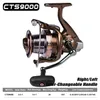 Marca 14 + 1BB Bearing Pesca Reel 30KG Max Arraste molinete 9000-10000-12000 Relação da engrenagem 4.0: 1 Anti-corrosão Pesca Reel