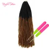 Dreadlocks Ombre Blonde Crochet Hair Extensions DREADS LOCS Long Synthetic Hair Weave 18" Braiding Hair Sister Micro Locs Straight FREE HOOK