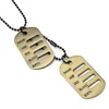 Män Boy Hip Hop Fashion Military Dog Tag Pendant Halsband Punk Rostfritt Stål Smycken 70cm Långkedja Man Namn Halsband