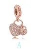 S925 Sterling Silver Jewelry DIY Koraliki Pasuje Pandora Ale Urok dla Pandora Bransoletki dla kobiet dla Europejskiej Różowej Braceeleklace