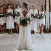 Bohemian Długim rękawem Suknie ślubne 2020 Vintage Retro Crochet Lace Outside Countryside Beach Bride Gowns Robe de Mariée