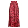 スカートの女性夏のボヘミアンヒョウプリント長い巾着プリーツの高い腰スカートパーティーファッション
