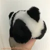 Real Genuine Sheep Fur Panda Bear Bag Charm Keychain Pendant Keyring Kids Toy