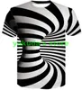 Top University Design Lässiges, locker bedrucktes T-Shirt Herrenbekleidung Sommer neuer Vertigo Abstraktes Stereogramm Print Kurzarm-T-Shirt-Bekleidung