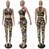 Women Tracksuit Girls Sets Vest+Long Pants 2 PCS Ladies Casual Yoga Outfits Adult Print Sportswear Exercise & Fitness Wear