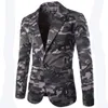 Giacca da uomo nuova giacca slim fit giacca da uomo moda blazer mimetico stile casual giacca militare a bottone singolo per uomo3072