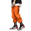 Favocent 2020 Höst Mens Sidofickor Byxor Harem Cargo Hip Hop Casual Male Joggers Fashion Streetwear Svart Orange Byxor